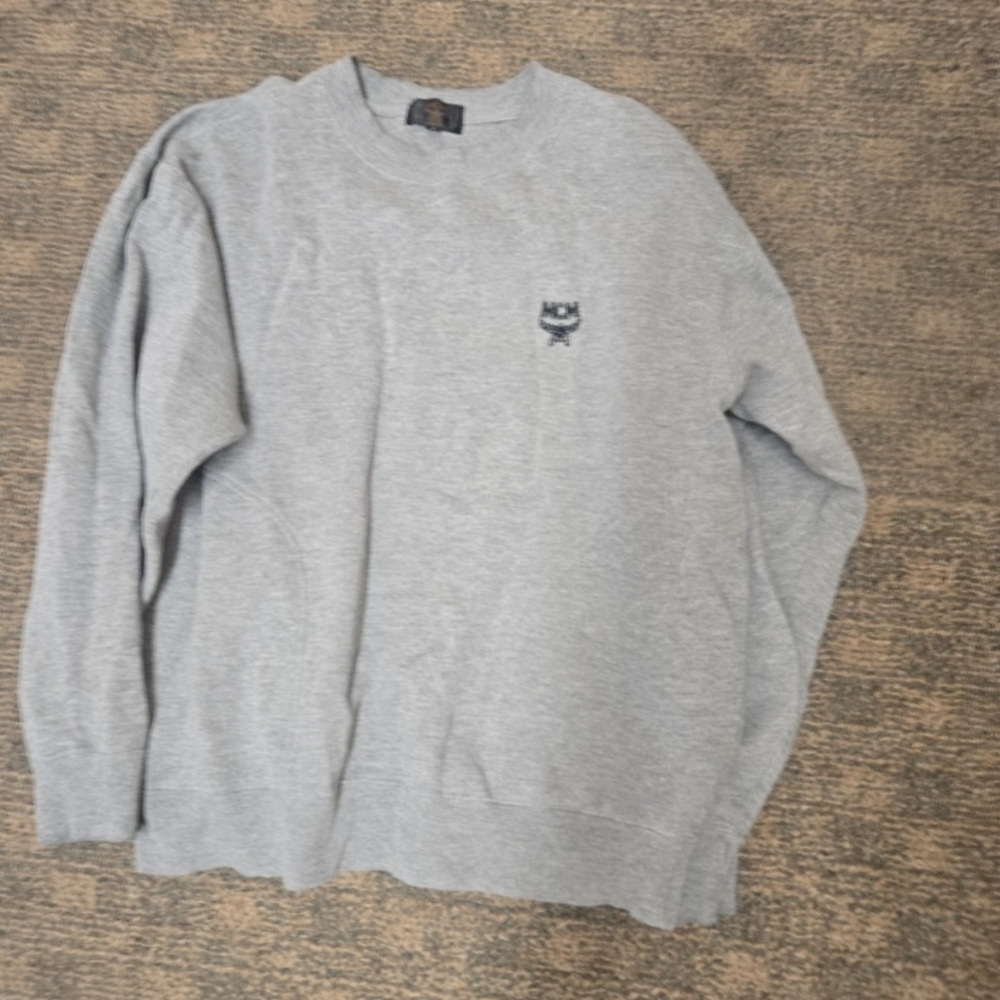 MCM Light Gray Crewneck Sweater Vintage 90s